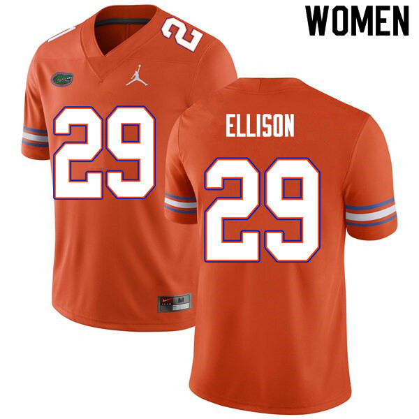 Women #29 Khamal Ellison Florida Gators College Football Jerseys Sale-Orange - Click Image to Close